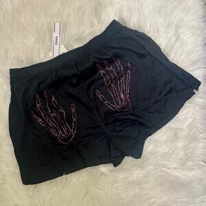 PINK Victoria’s Secret 2025 Bling Skeleton hands Sleep Shorts Silky Small NWT